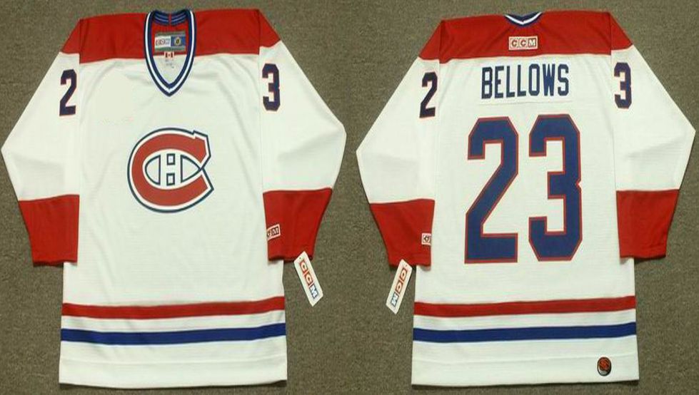 2019 Men Montreal Canadiens #23 Bellows White CCM NHL jerseys